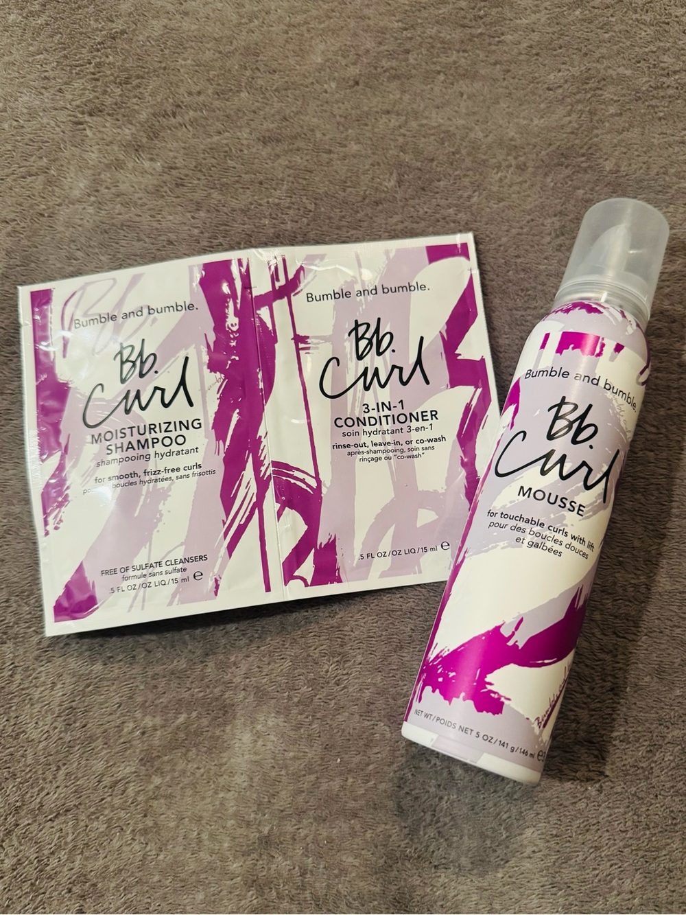 Bumble & Bumble Curl Mousse and Shampoo/Conditioner Packets